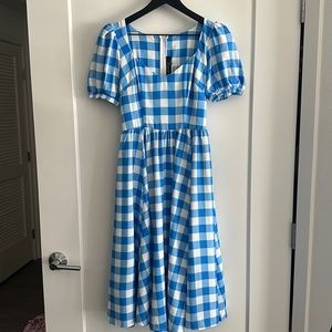 Lucrezia Day Dress in Blue Gingham | Laura Byrnes Design